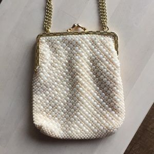 Vintage Faux Pearl Beaded Evening Bag